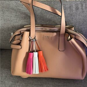 GUESS Tan Leather Women's Bag with Tassels
